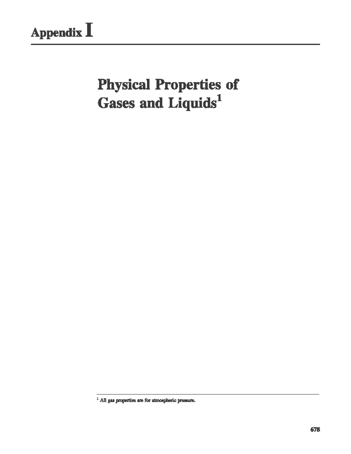 Welty Appendix I Physical Properties of Gases and Liquids - Chemical ...