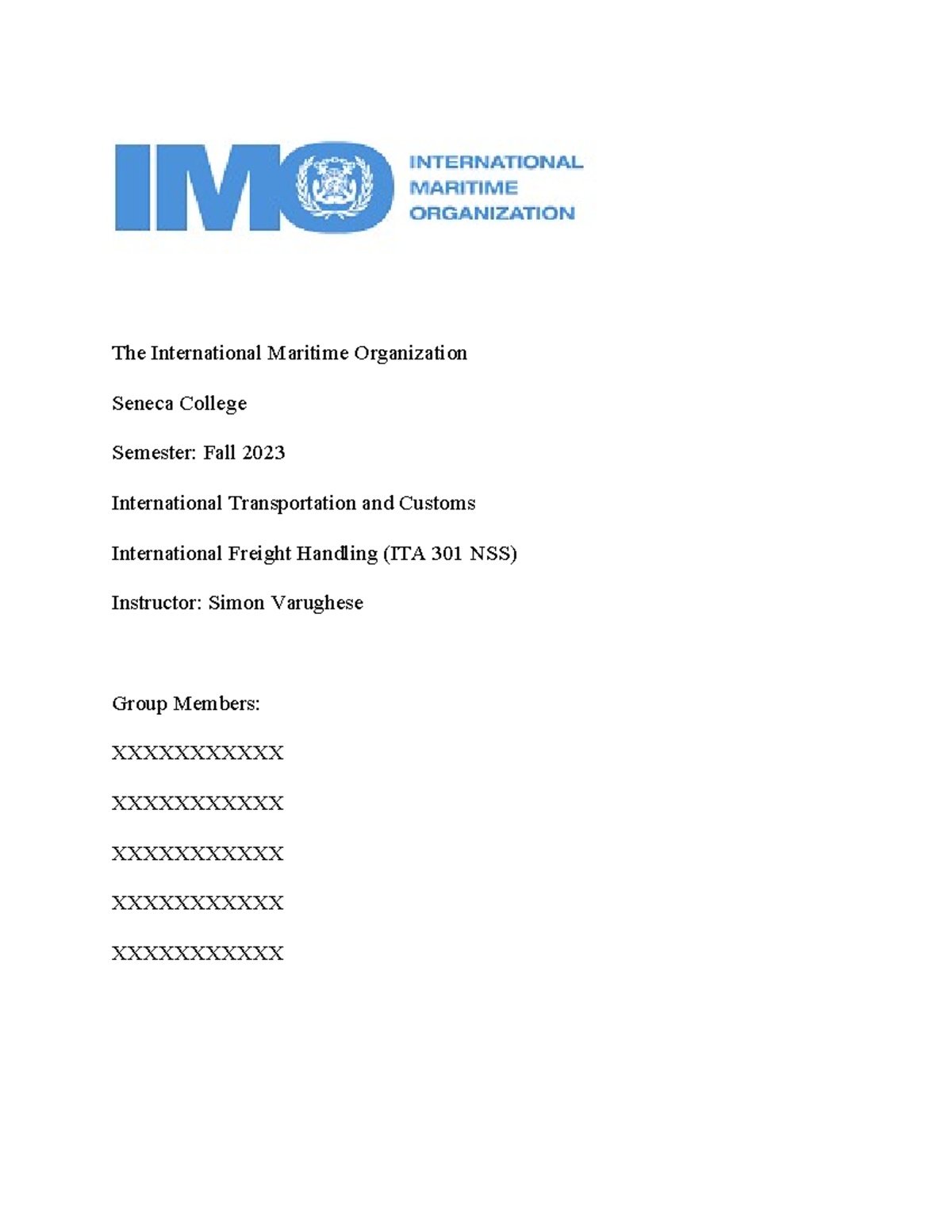 Group Assignment Report Sample-ITA301NSS-IMO - The International ...