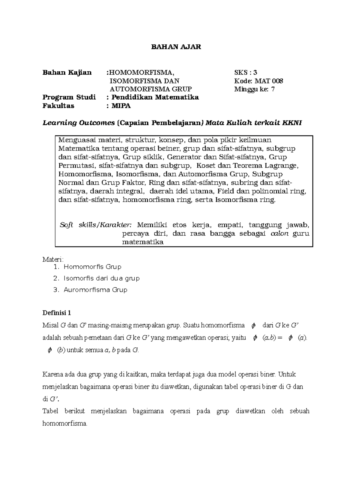 Contoh Soal Homomorfisma Ring Studi Indonesia
