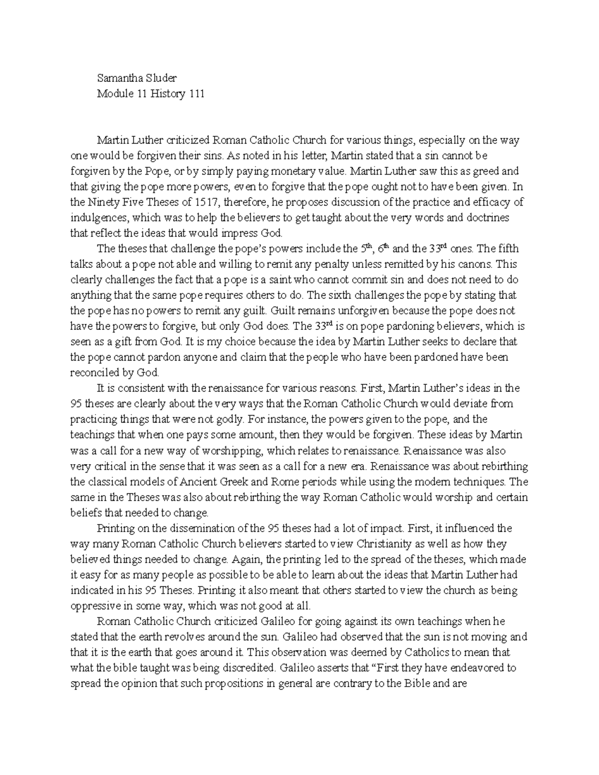 Module 11 - assignment - Samantha Sluder Module 11 History 111 Martin ...