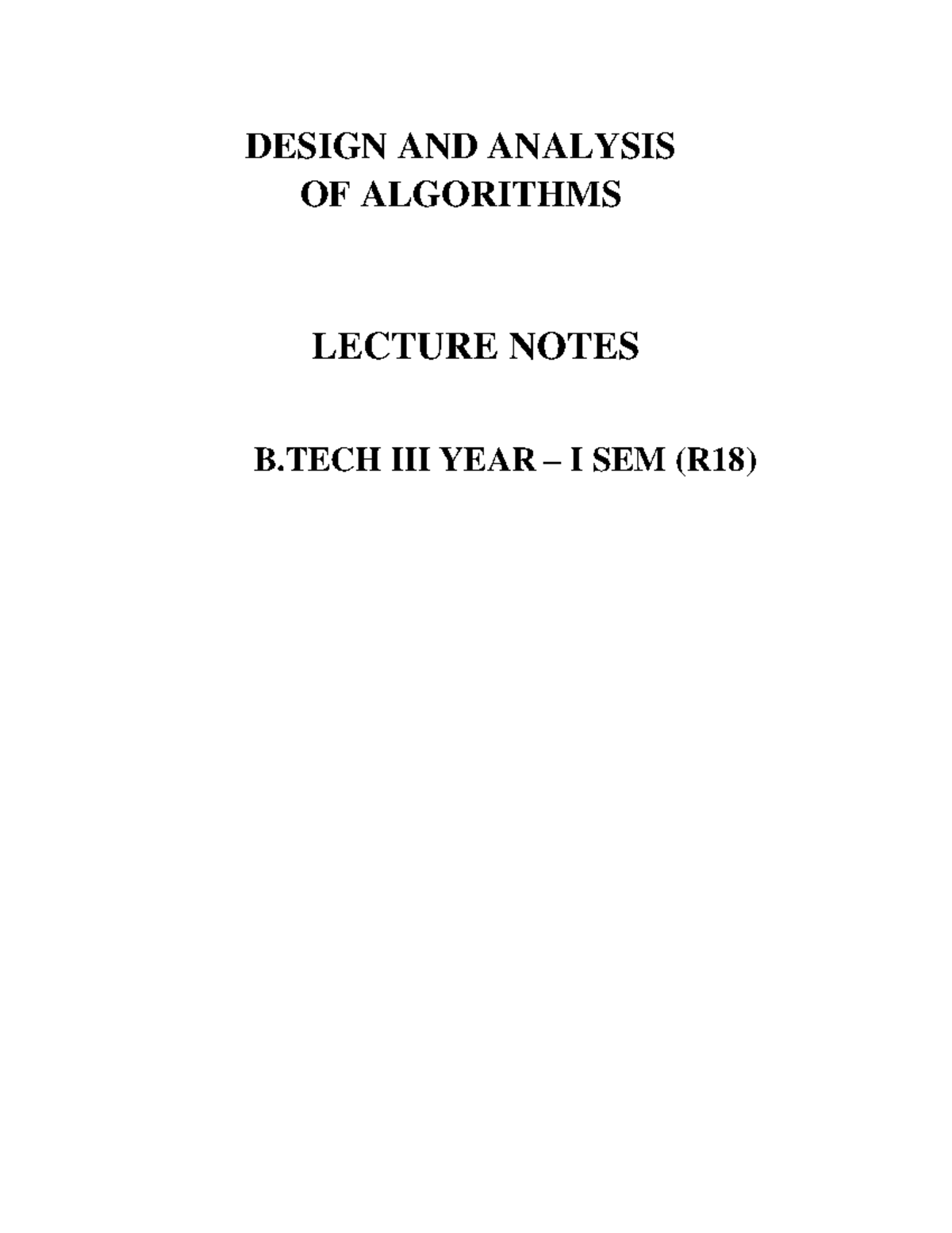 DAA Notes - Makes You Prepare Well - DESIGN AND ANALYSIS OF ALGORITHMS ...