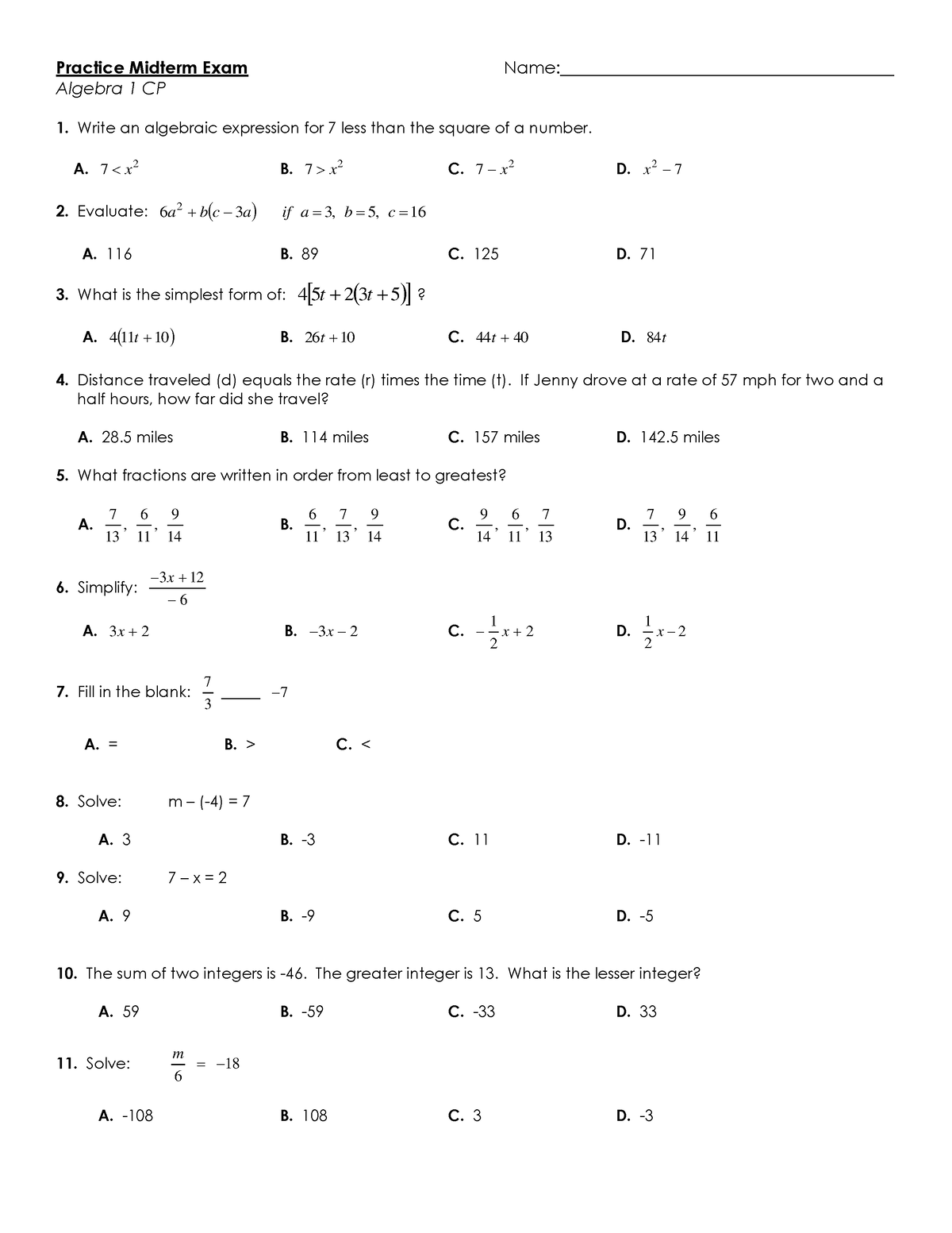 cpm algebra 1 homework pdf