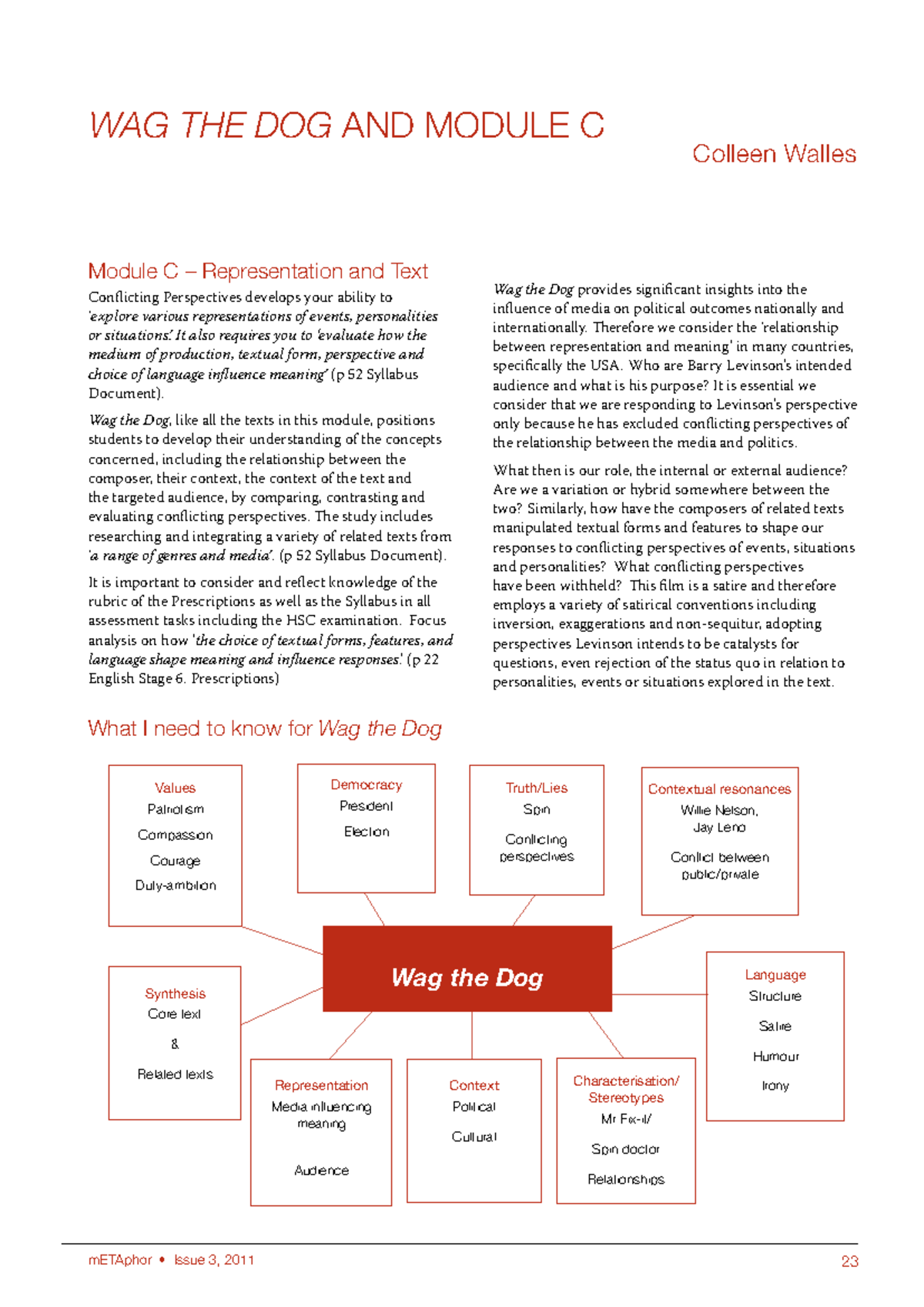 Wag the Dog and Module C - mETAphor • Issue 3, 2011 23 Module C ...
