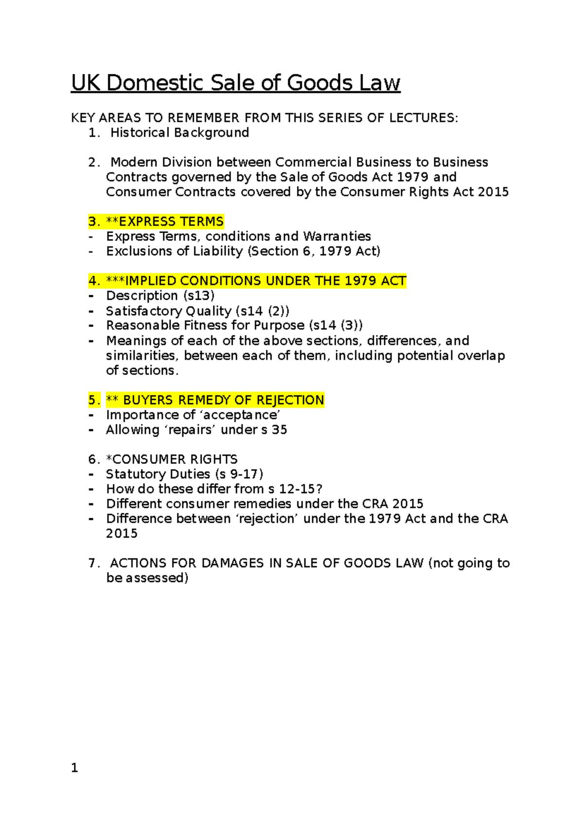 Sale Of Goods Act 1979 Section 14 Cases