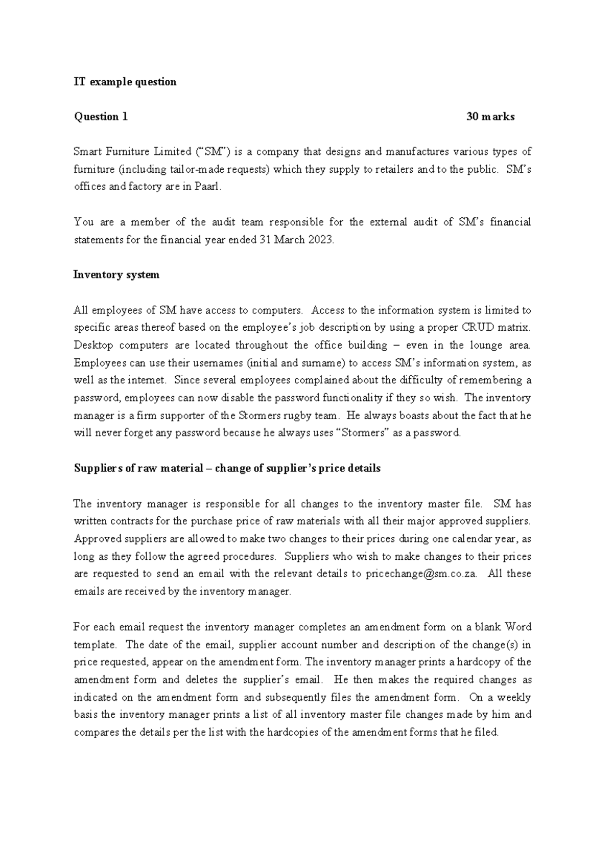 Class example IT Question and Required 2024 - IT example question ...
