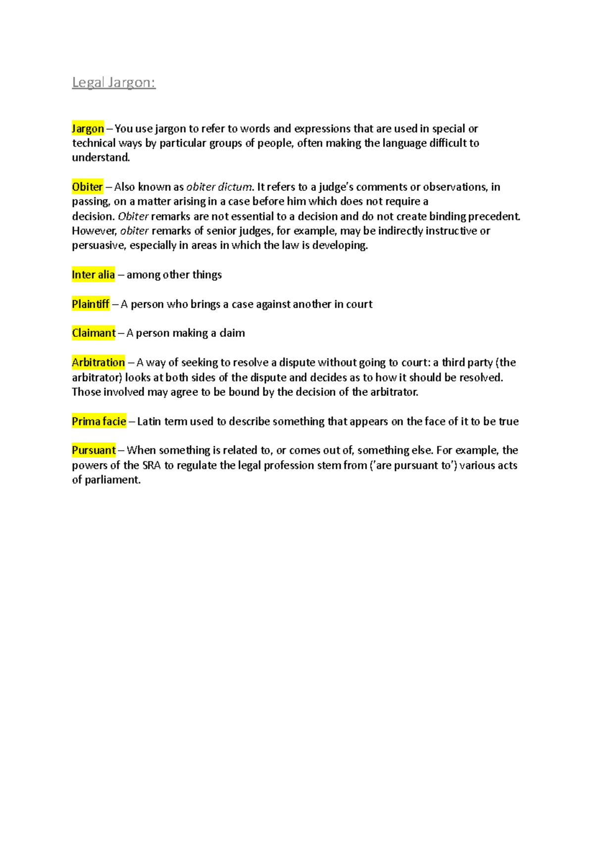 Legal Jargon Legal Jargon Jargon You use jargon to refer to words