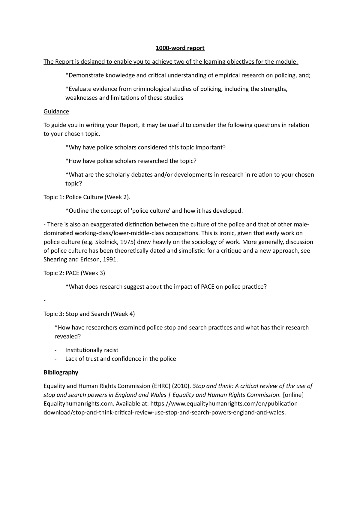 1000 word report - essay question prep and outline of structure - 1000 ...