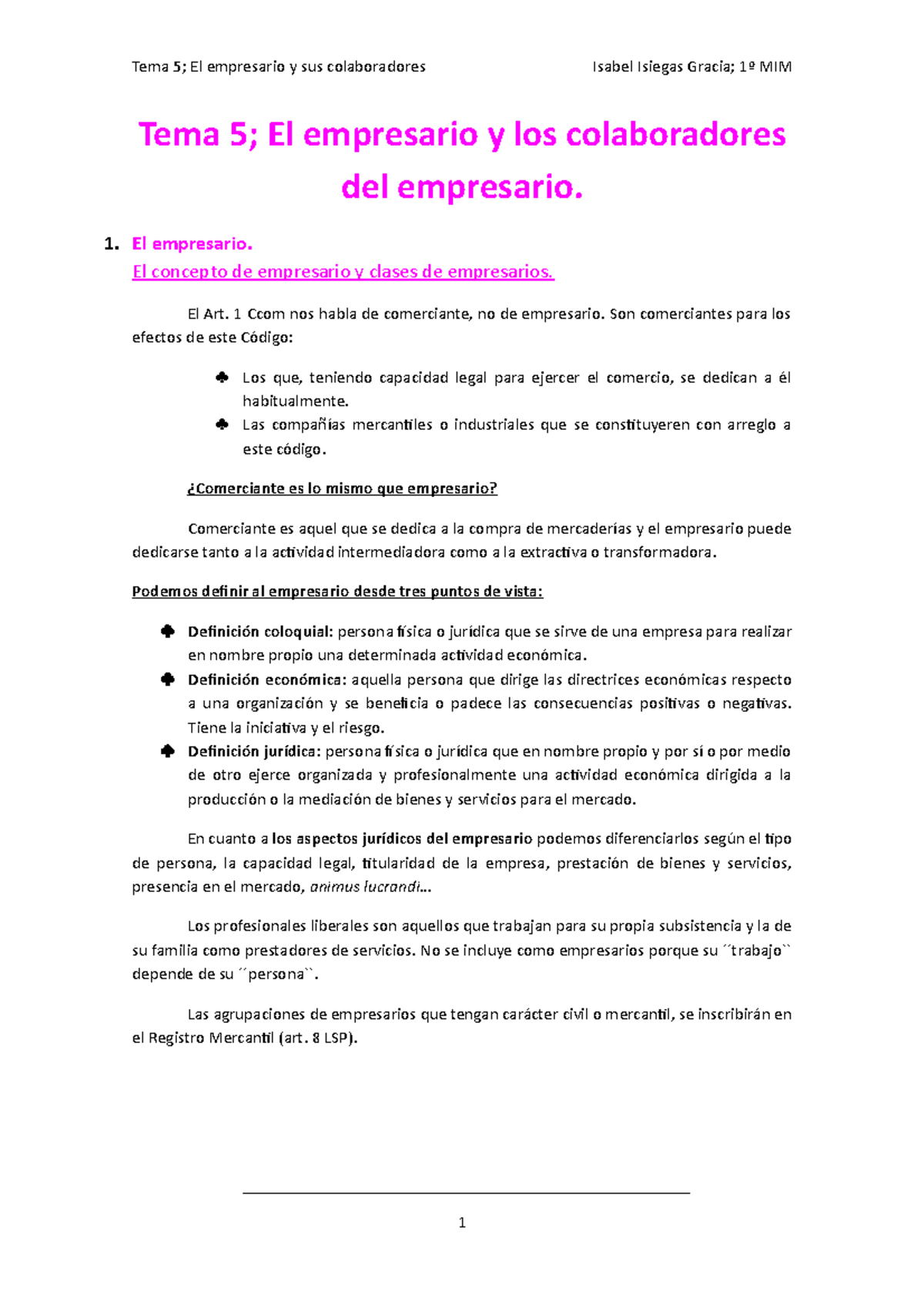 Tema 5 (El Empresario Y Los Colaboradores) - Tema 5; El Empresario Y ...