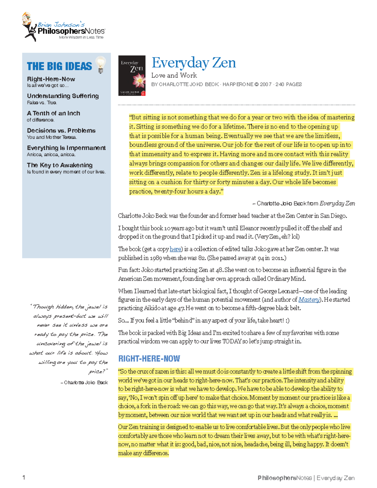 Everyday-zen - TM PhilosophersNotes More Wisdom in Less Time Brian ...