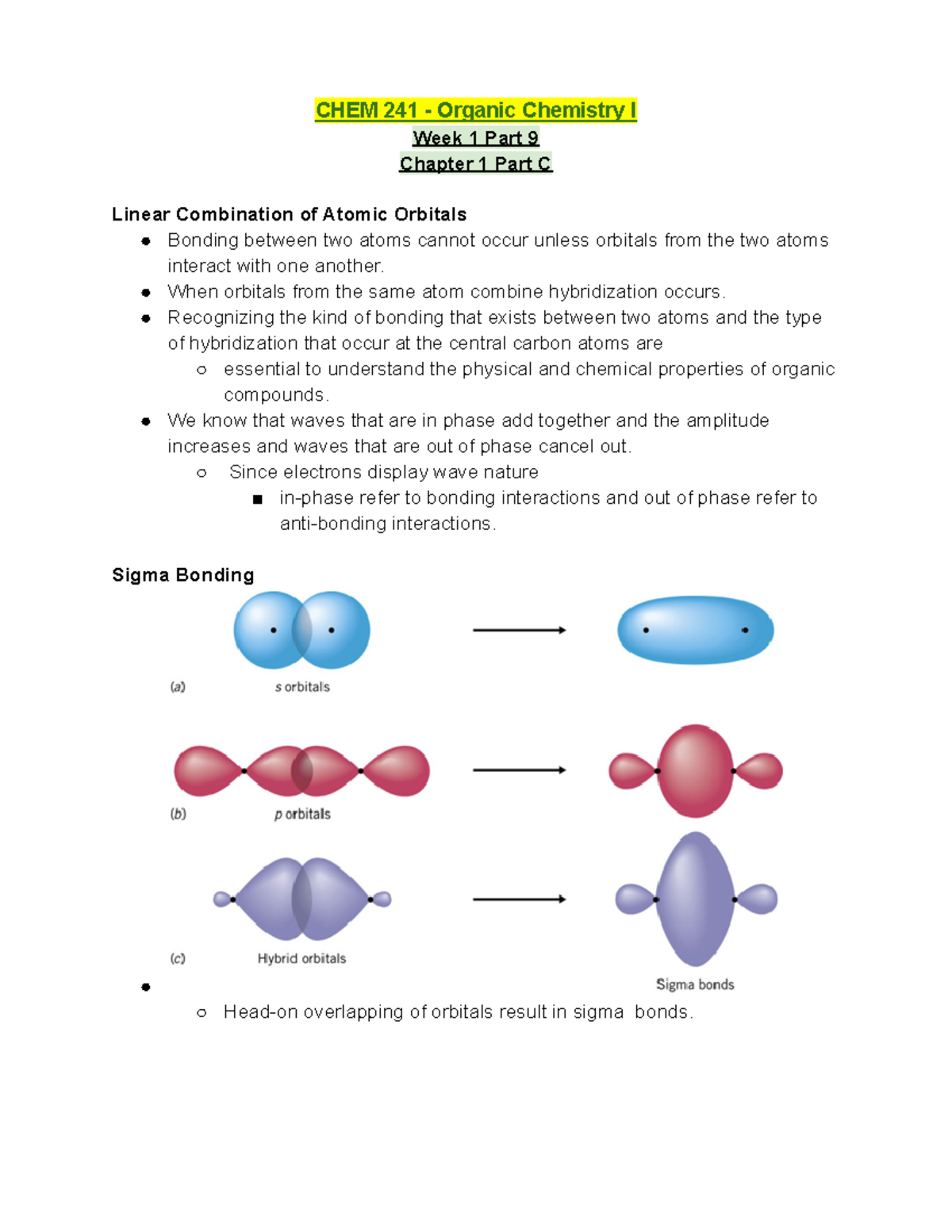 CHEM 241 Lecture Notes Week 1 Part 9 - Chapter 1 Part C Notes - CHEM ...