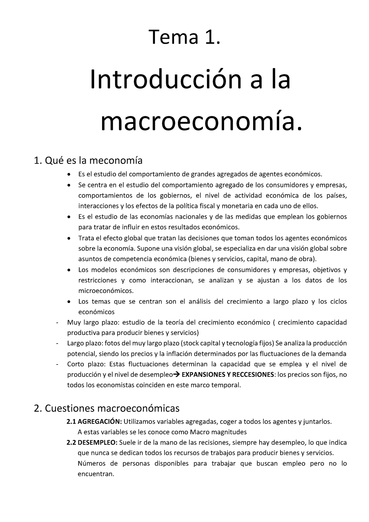 TODO-fusionado - Apuntes - Tema 1. Introducción A La Macroeconomía. 1 ...