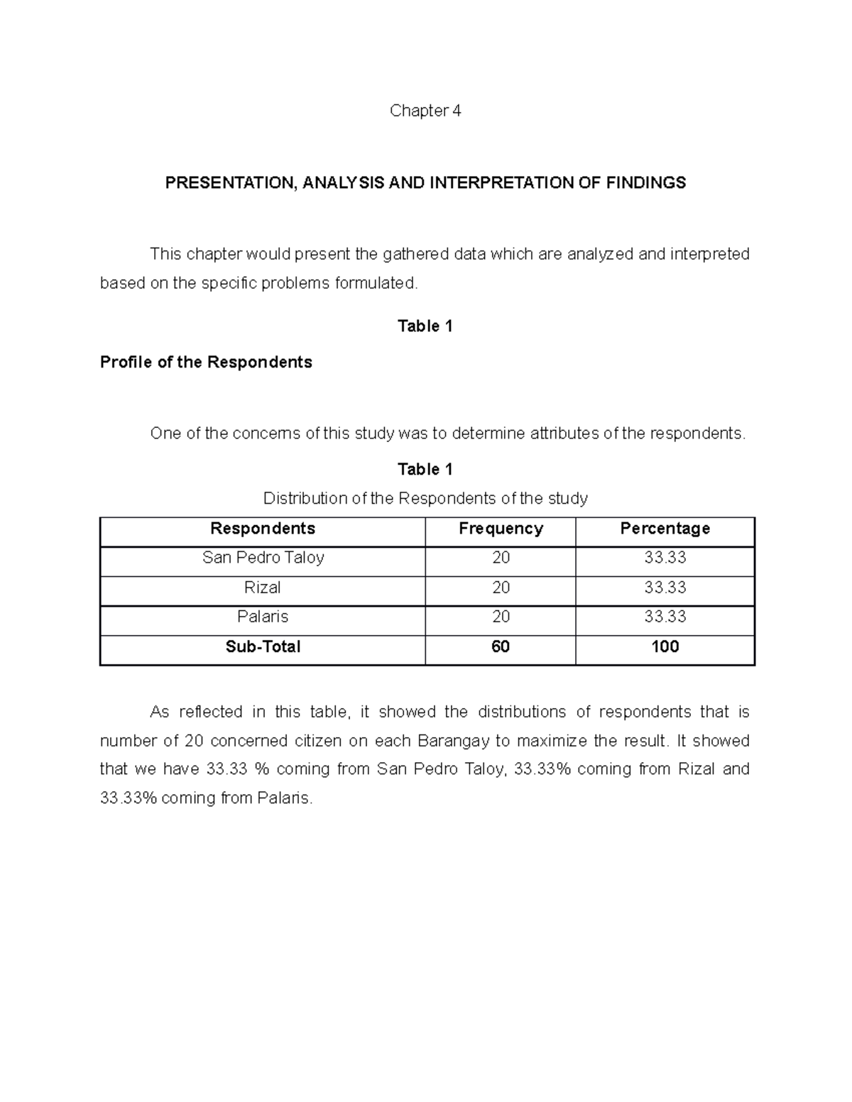 Chapter 4 AND 5 CCTV revise - Chapter 4 PRESENTATION, ANALYSIS AND ...