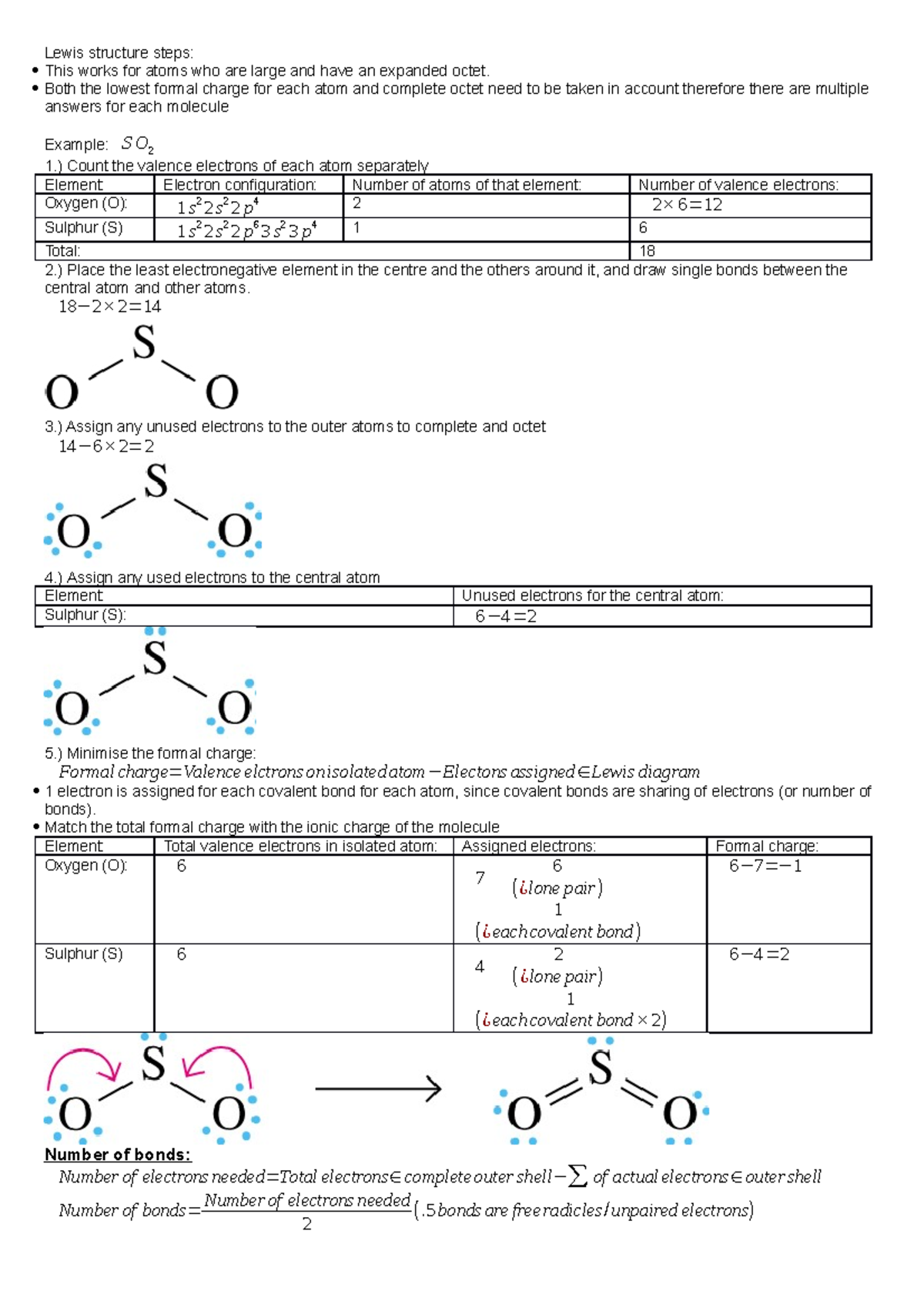 CHEM 191 - Lectures 1 - 4 Summary - Lewis structure steps: This works ...