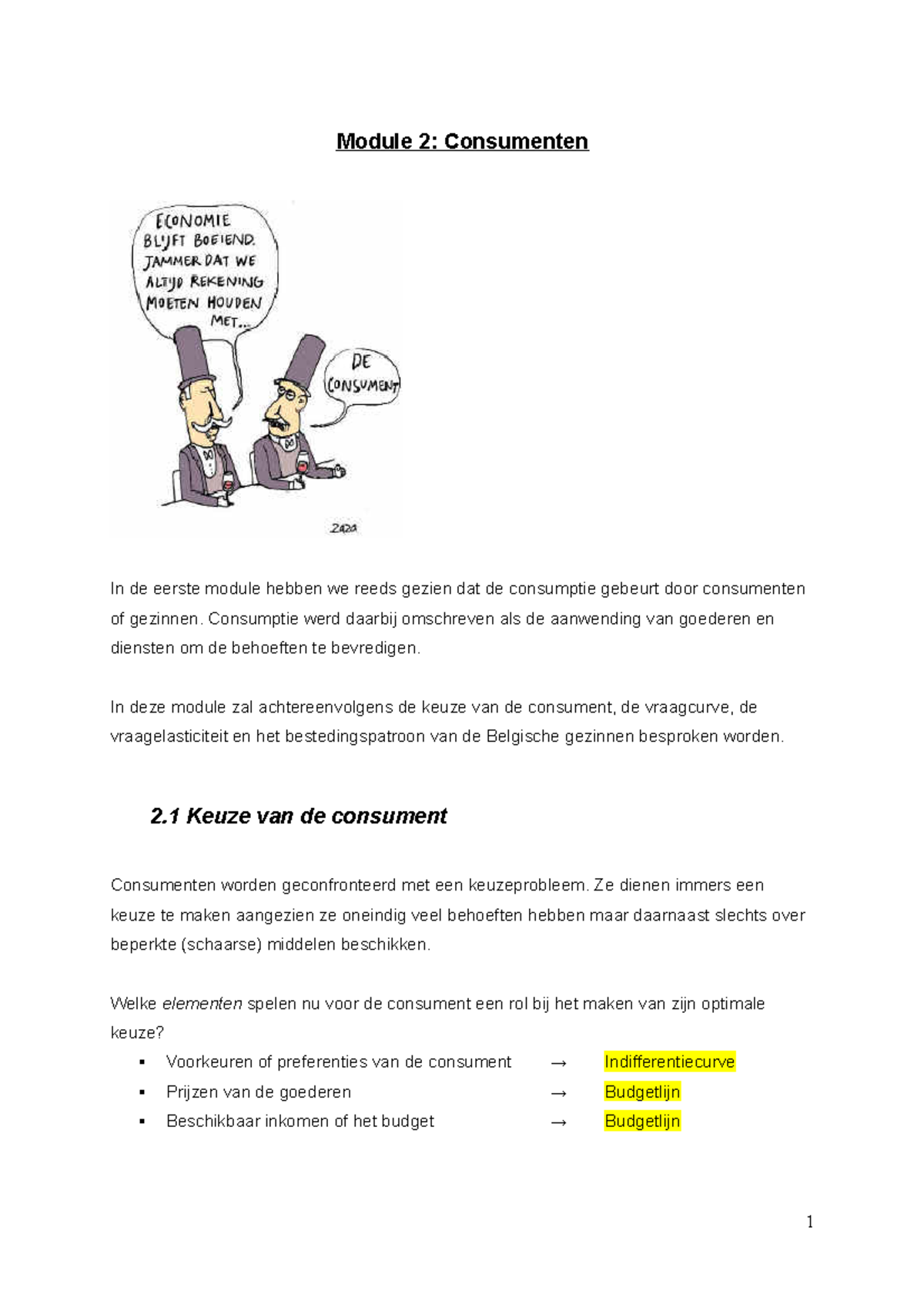 Module 2 - Consumenten - Module 2: Consumenten In De Eerste Module ...