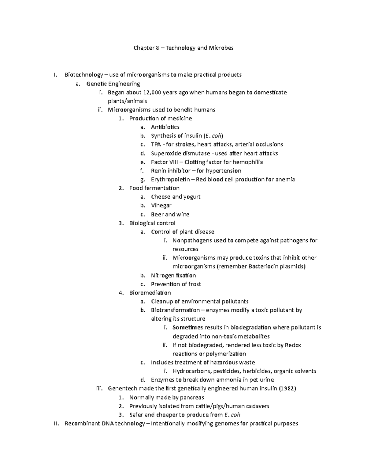 Microbiology - Chapter 8 - Chapter 8 – Technology and Microbes I ...