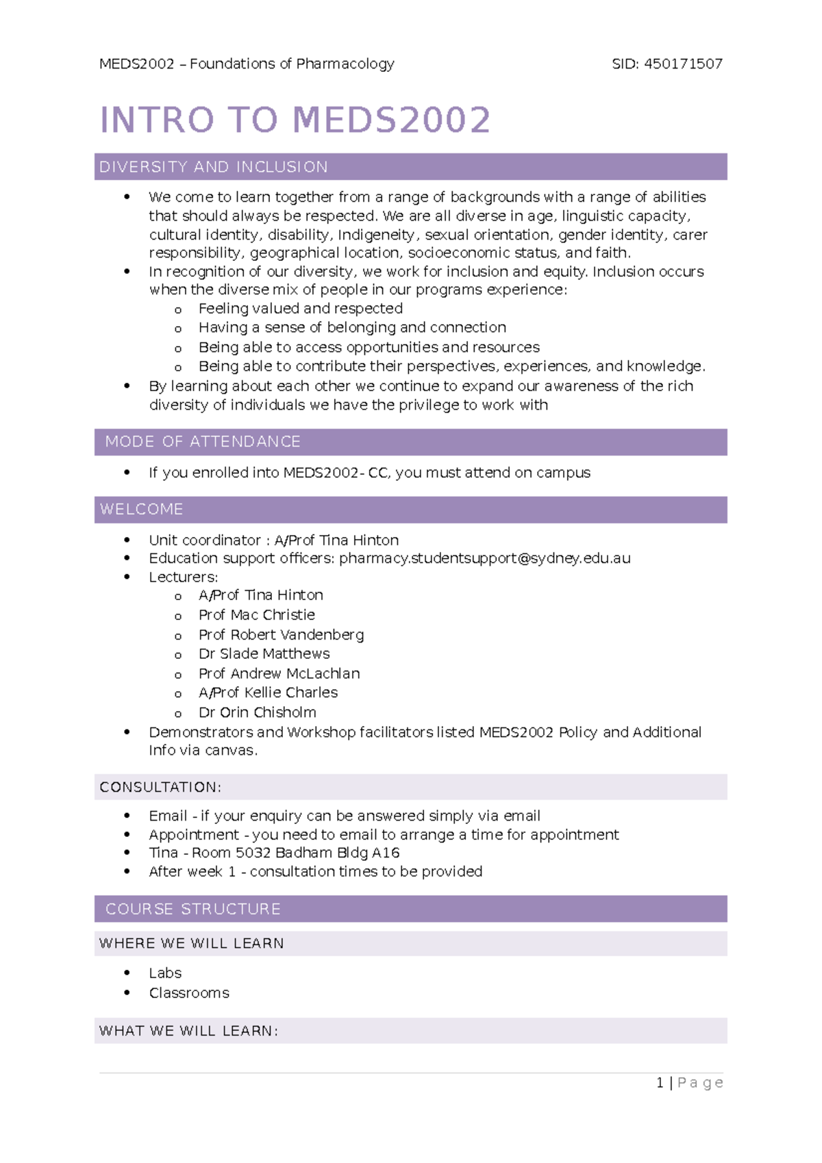 Lecture 1 - Into to MEDS2002 Notes - INTRO TO MEDS DIVERSITY AND ...