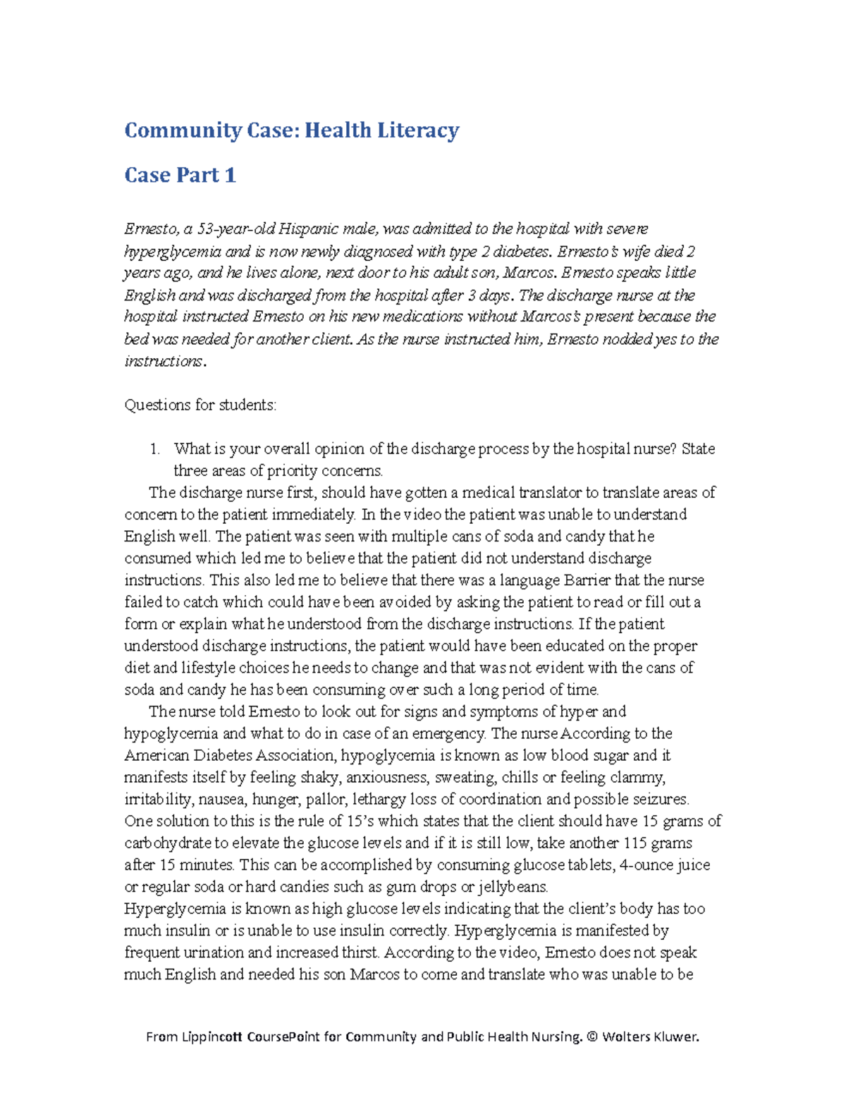 health literacy case study pdf