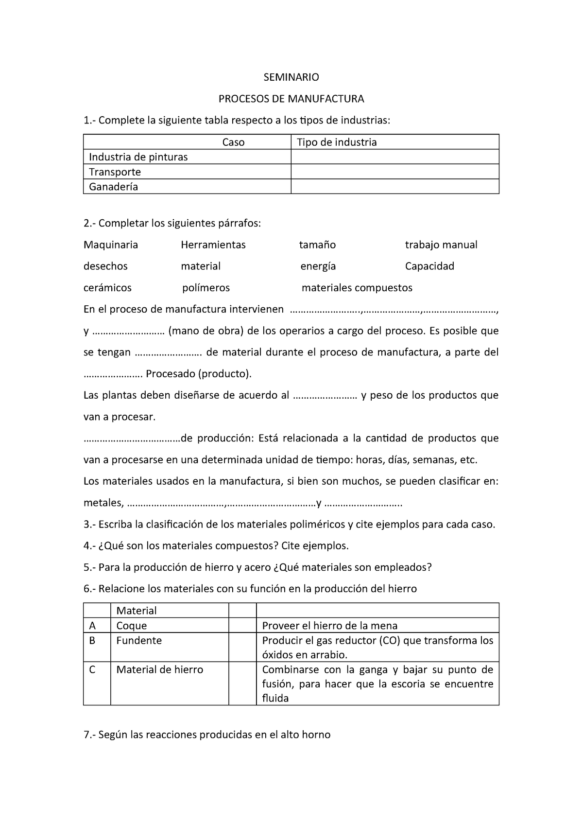 Seminario 1 Procesos De Manufactura Propiedades De Los Materiales Studocu