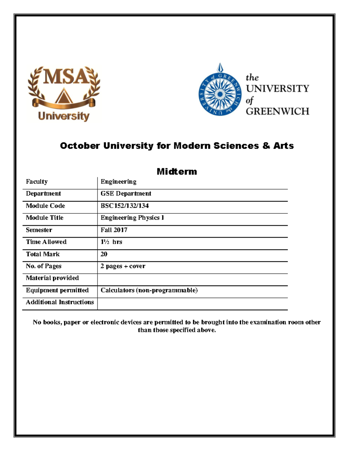 Midterm exam - fall 2017 - October University for Modern Sciences ...