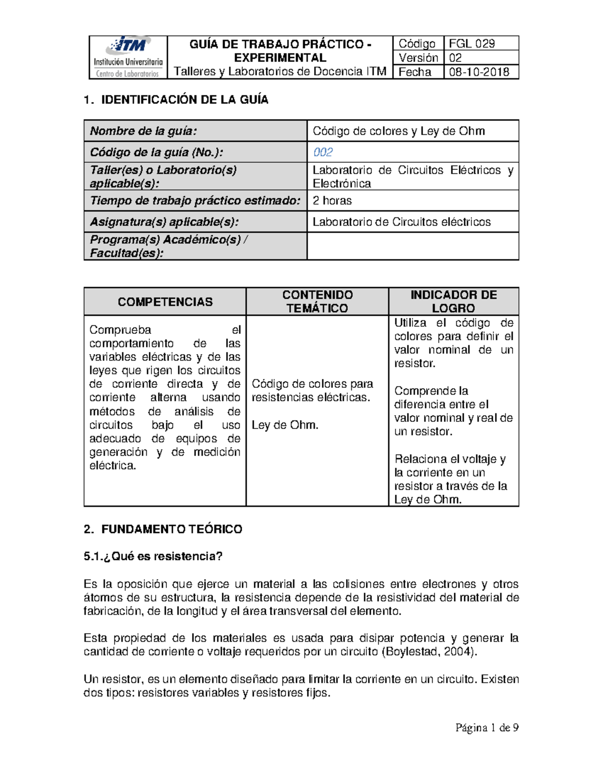 2 - Código de colores - Ley de Ohm - Warning: TT: undefined function ...