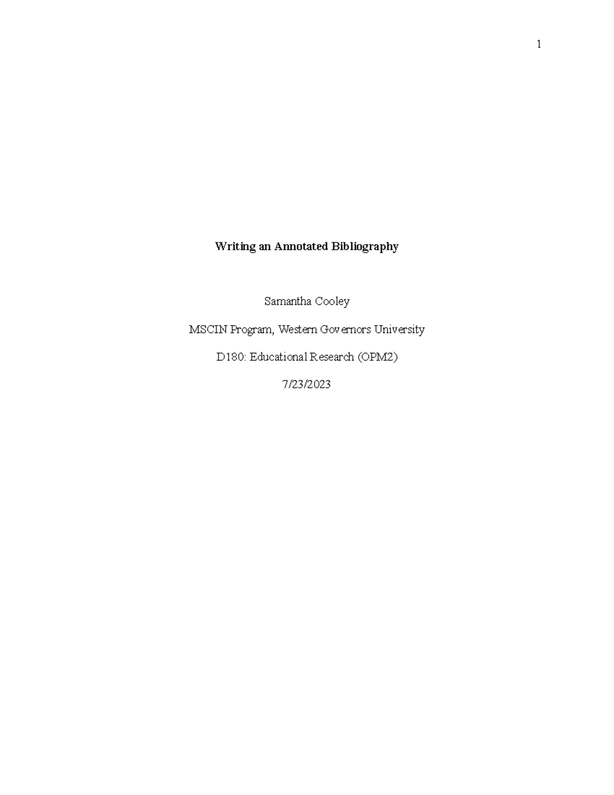 Task 2 - Writing An Annotated Bibliography.docx - Writing An Annotated ...