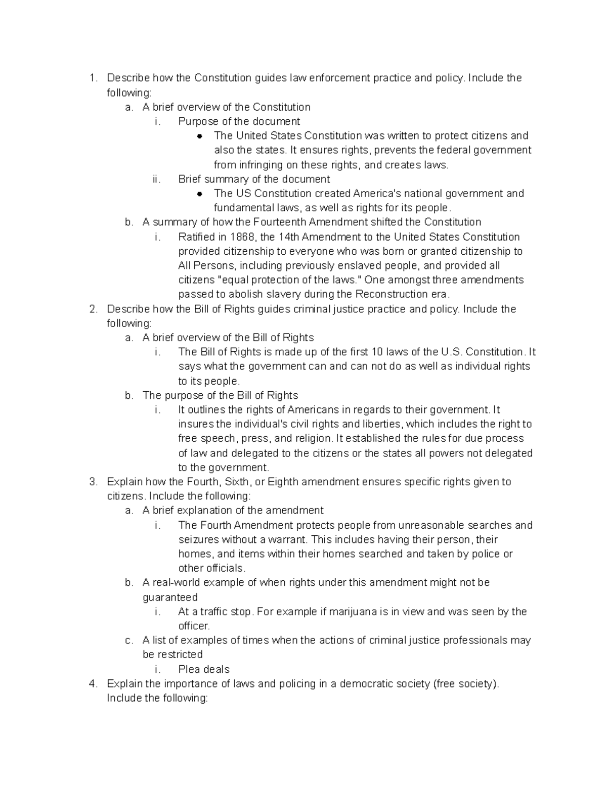 CJ Project One - Example - Describe how the Constitution guides law ...