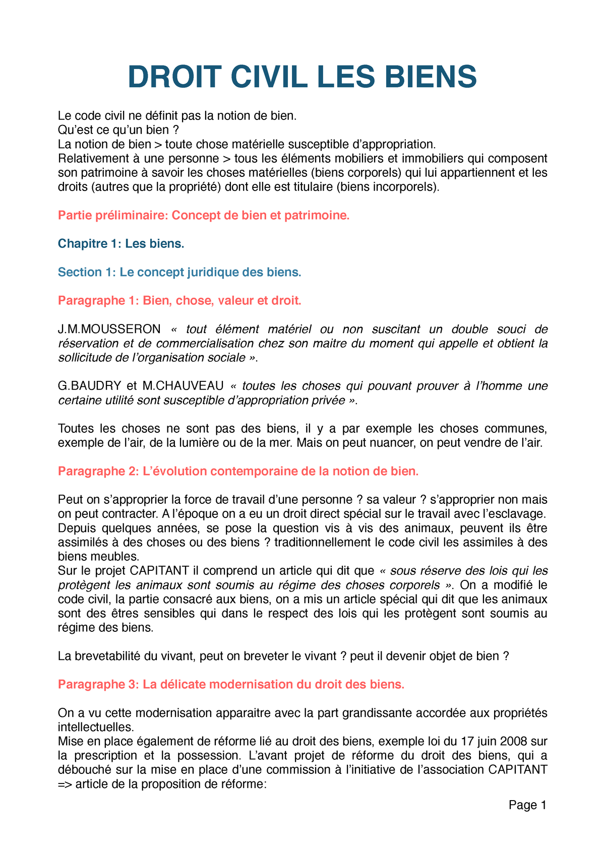 Droit Des Biens Approfondi - DROIT CIVIL LES BIENS Le Code Civil Ne ...