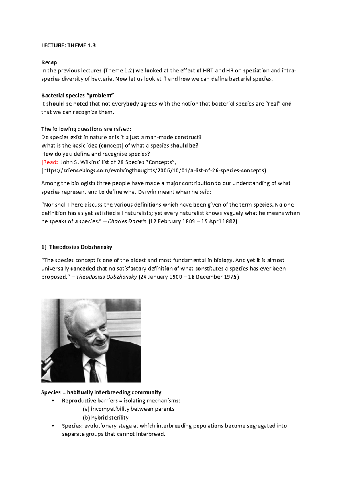 Theme 1.3 2024 - Summative - LECTURE: THEME 1. 3 Recap In the previous ...