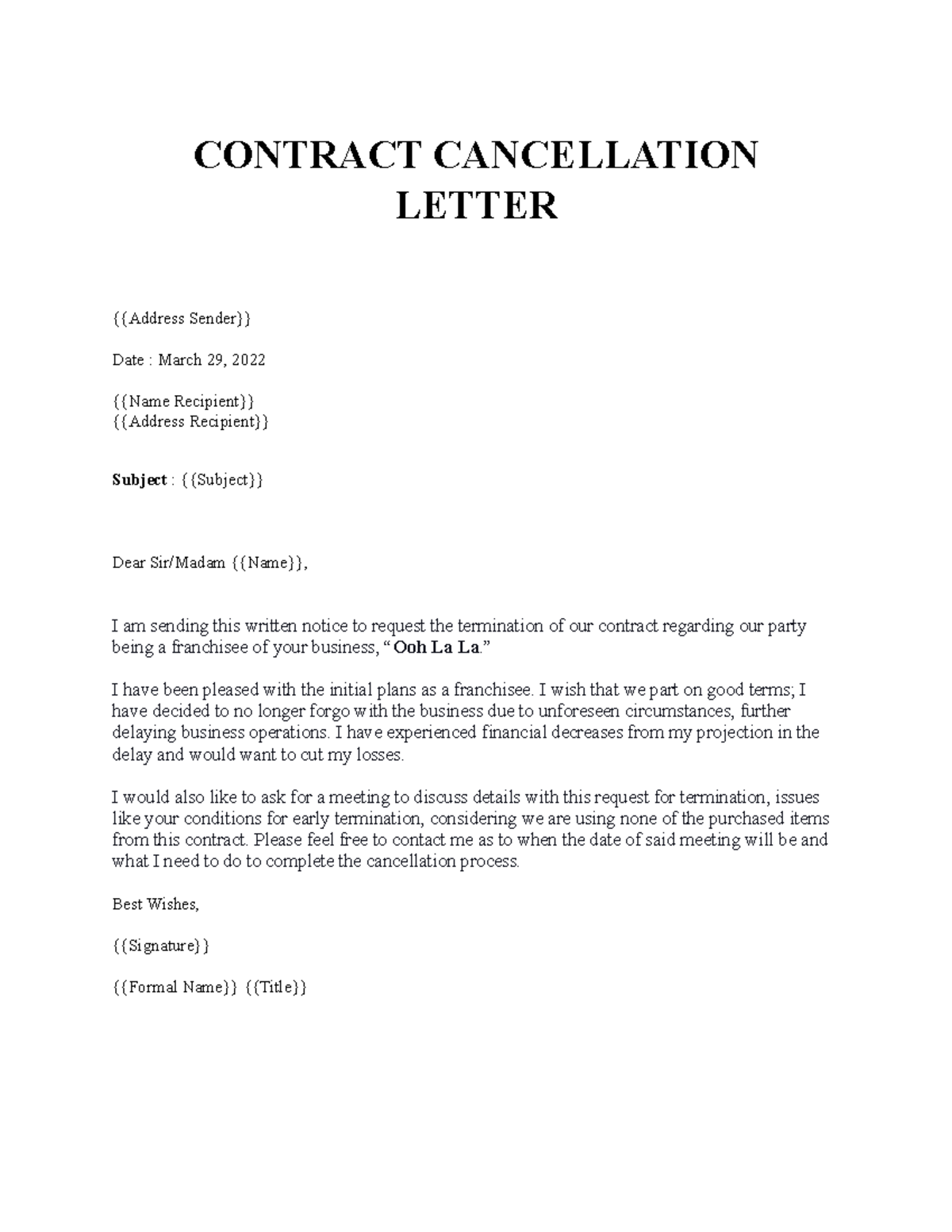 Contract cancellation letter huhu ngano - CONTRACT CANCELLATION LETTER ...