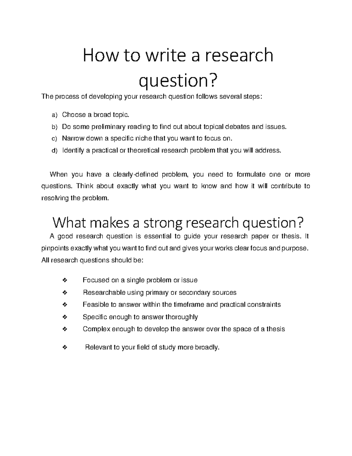 How to write a research question in I3 - How to write a research ...