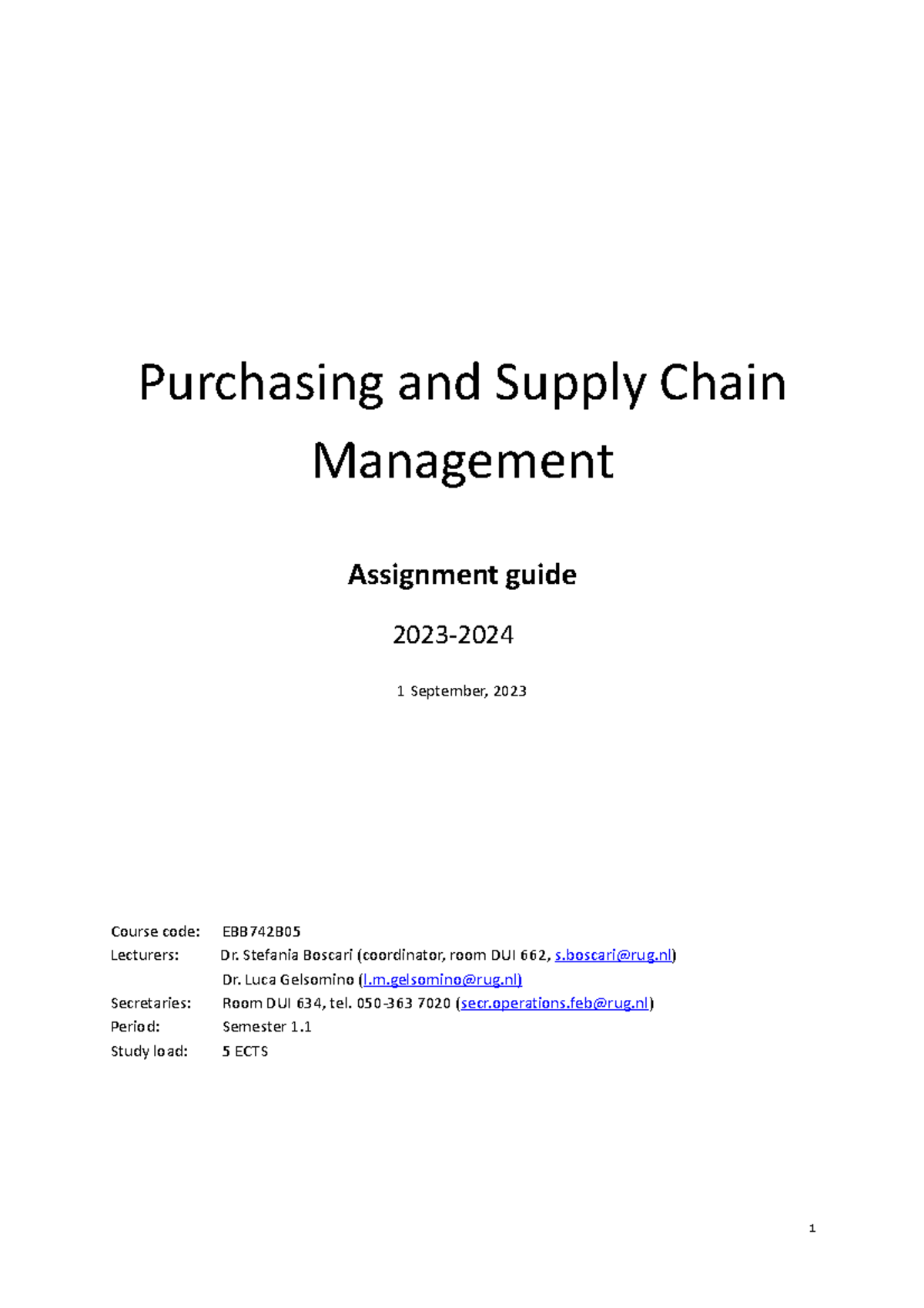 supply chain management assignment topics