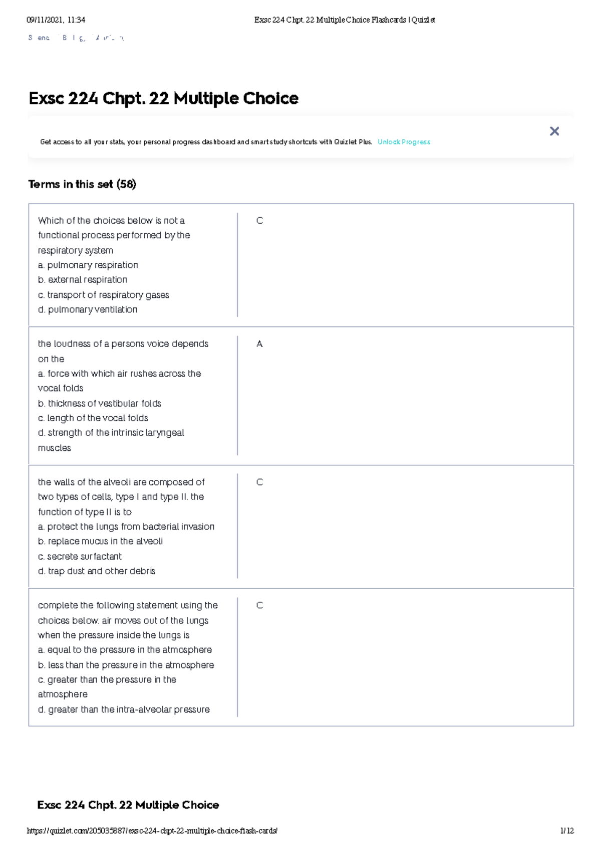 Exsc 224 Chpt. 22 Multiple Choice Flashcards Quizlet - RBM2100 - VU ...