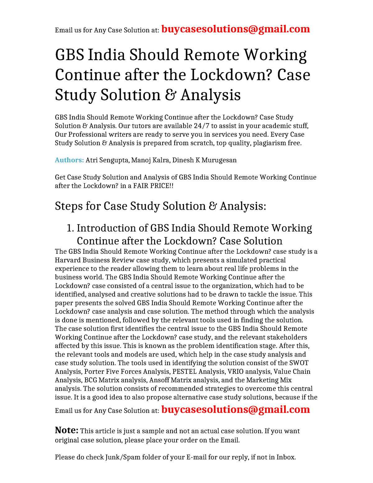 gbs india case study solution