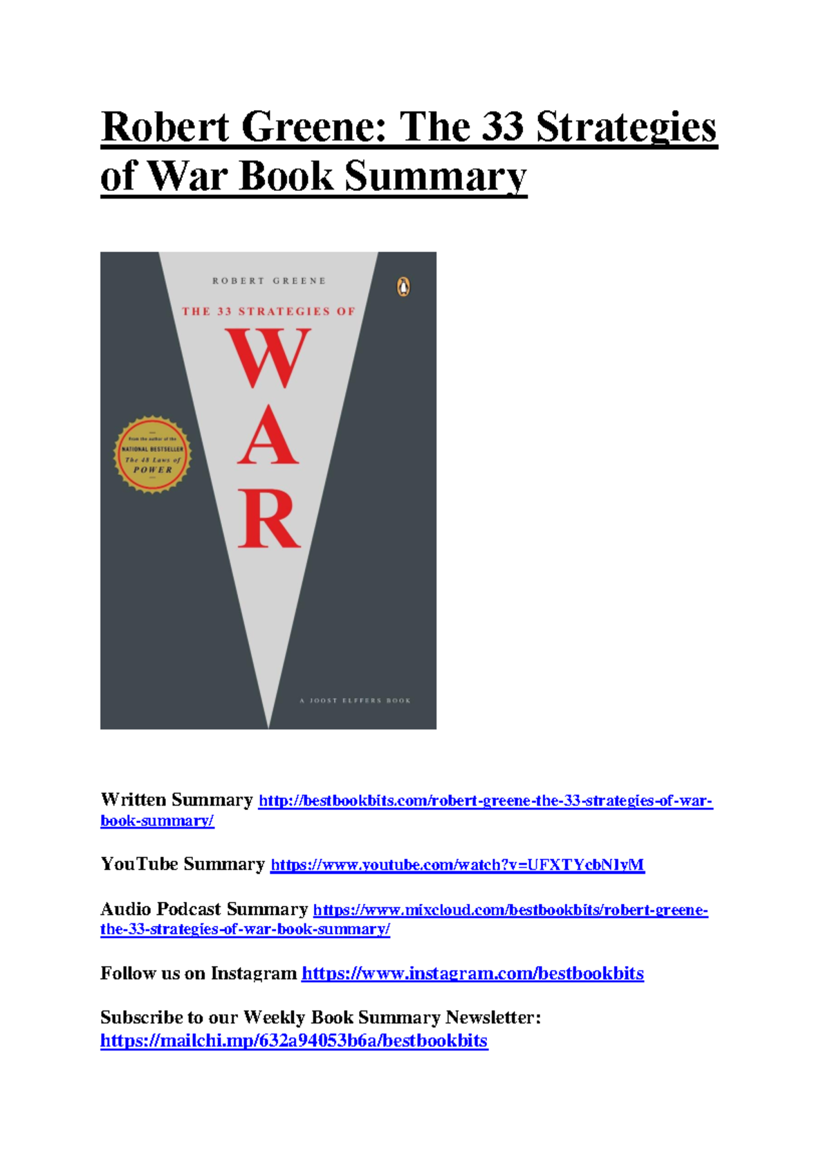 Ghjkh huiiogfbjhh - Robert Greene: The 33 Strategies of War Book ...