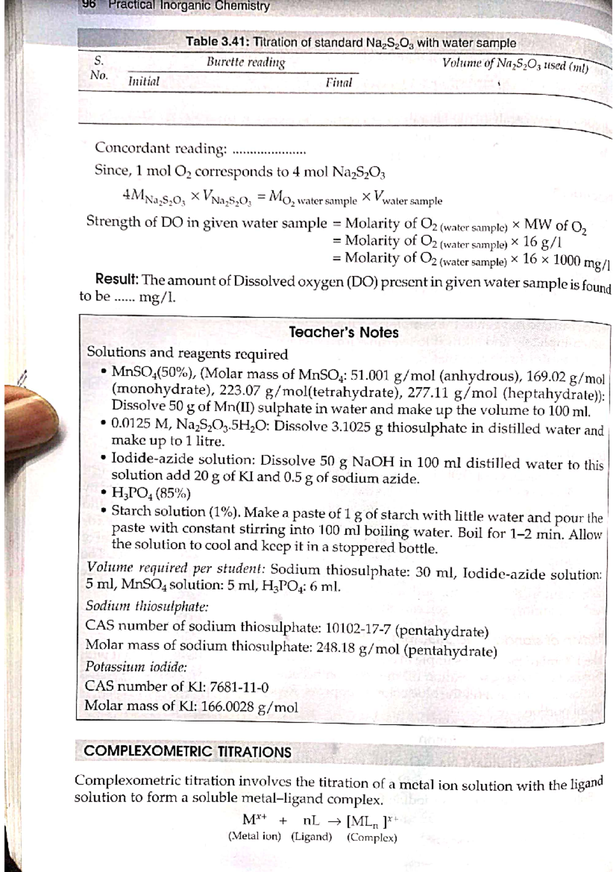 Complexometric AND Argentometric Titration - 96 Practical S. No ...