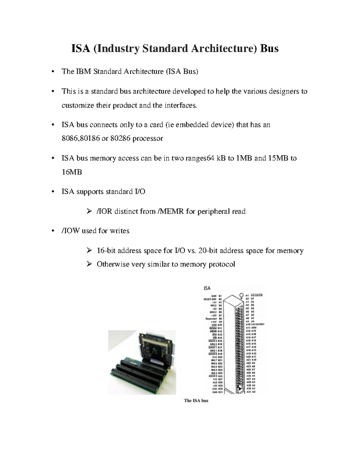 isa-industry-standard-architecture-bus-isa-bus-connects-only-to-a