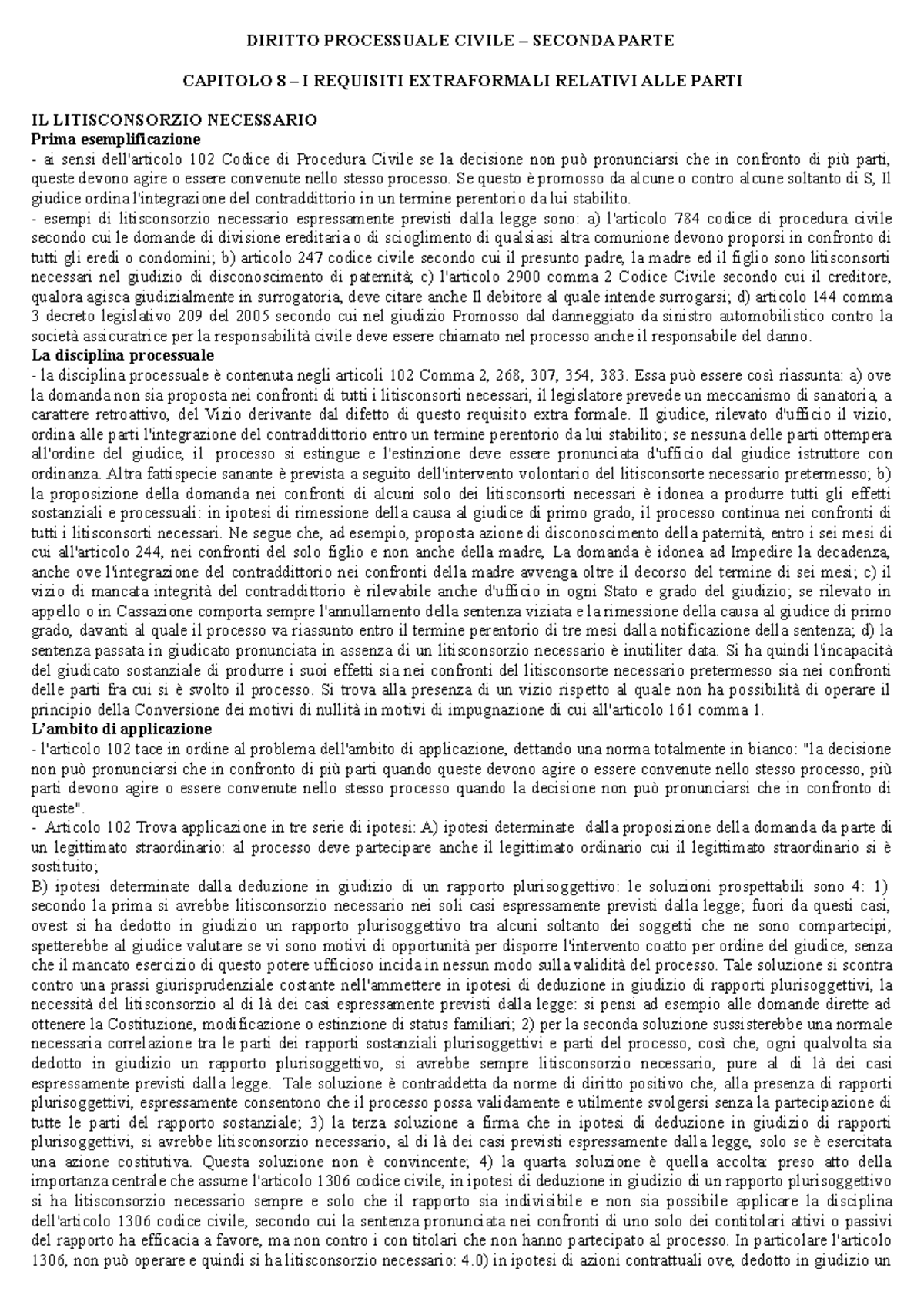 Diritto- Processuale- Civile- Seconda- Parte - DIRITTO PROCESSUALE ...