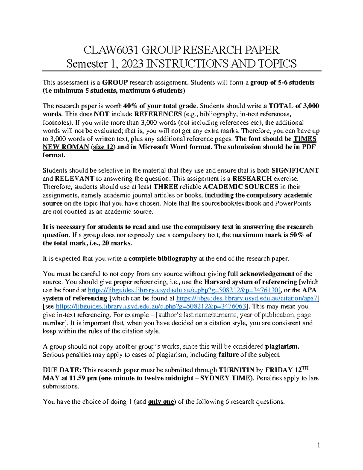 CLAW6031+ Group+ Research+ Paper+Sem+1+2023+22 - CLAW6031 GROUP ...