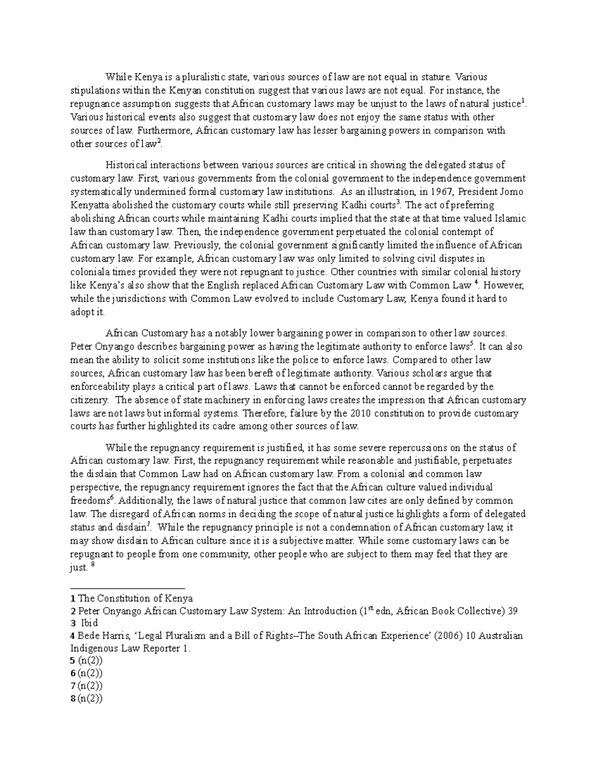 Hierarchy of Various Sources of Kenyan Laws criminal law UoN Studocu