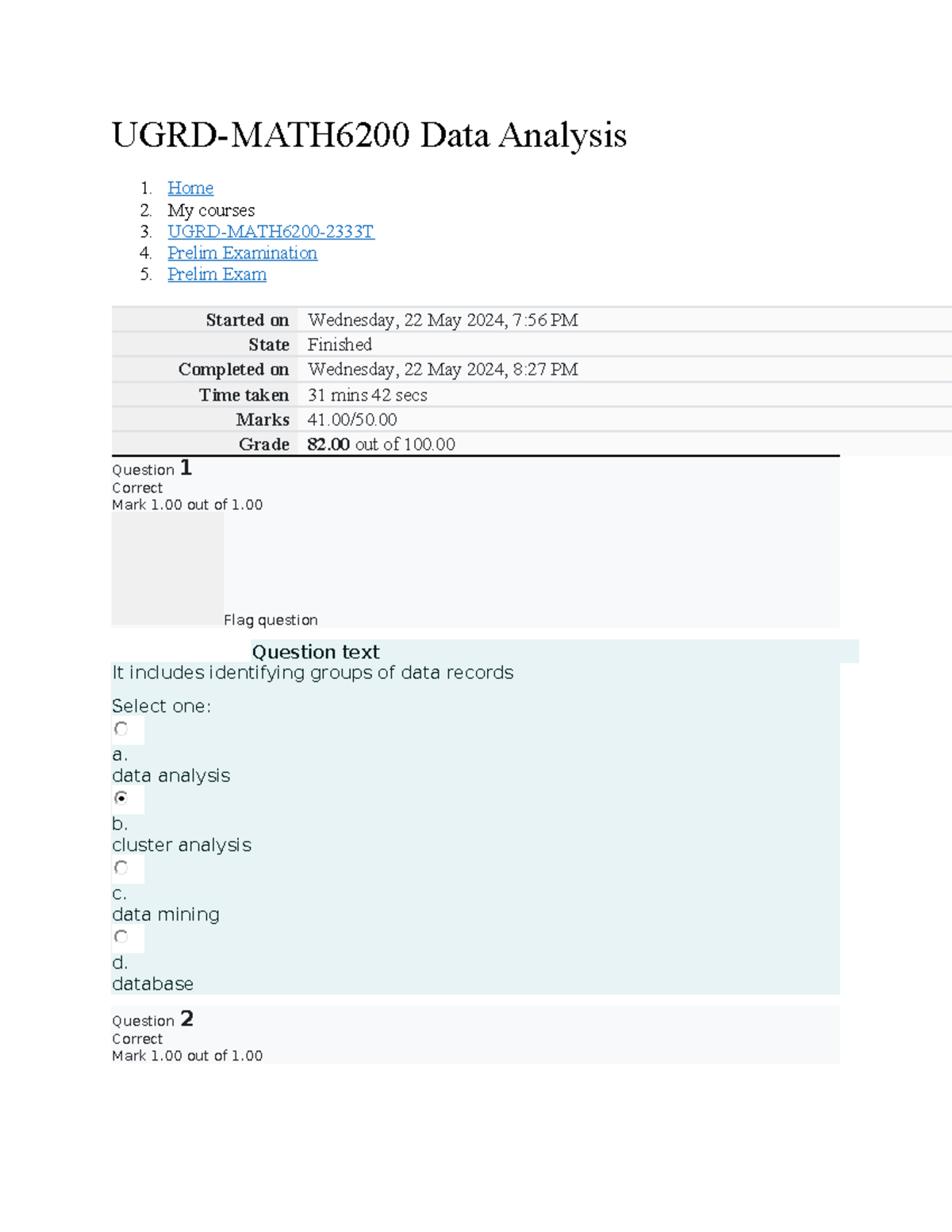 Data Analysis Prelim Exam - UGRD-MATH6200 Data Analysis 1. Home 2. My ...