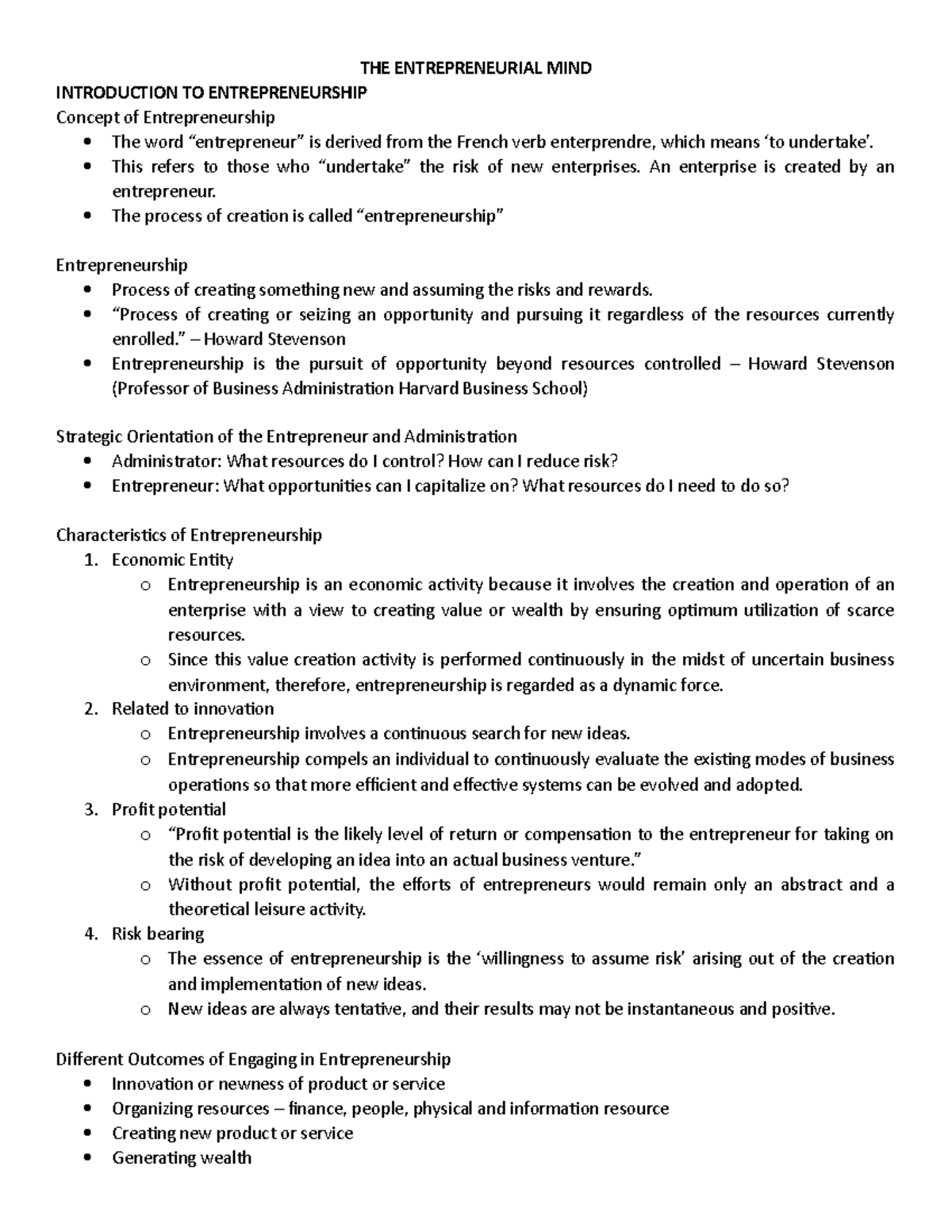 Entrepreneur - THE ENTREPRENEURIAL MIND INTRODUCTION TO ...
