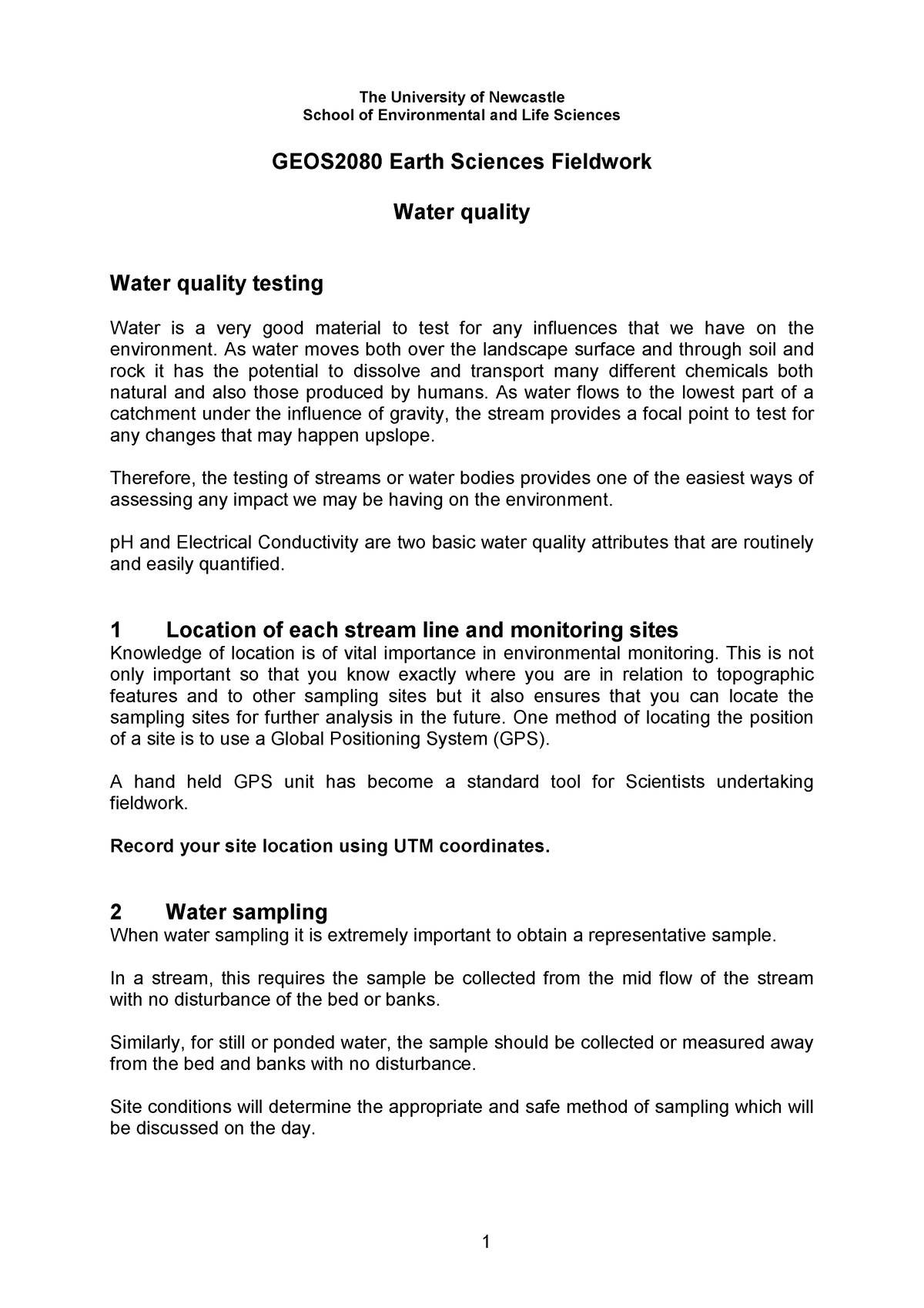 dissertation on water quality