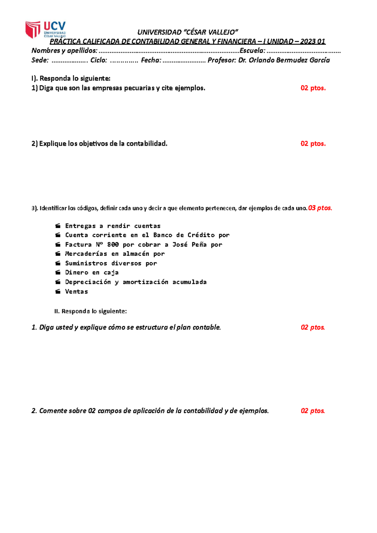 Práctica Calificada B Impar 24 Abril 2023 - UNIVERSIDAD “CÉSAR VALLEJO ...