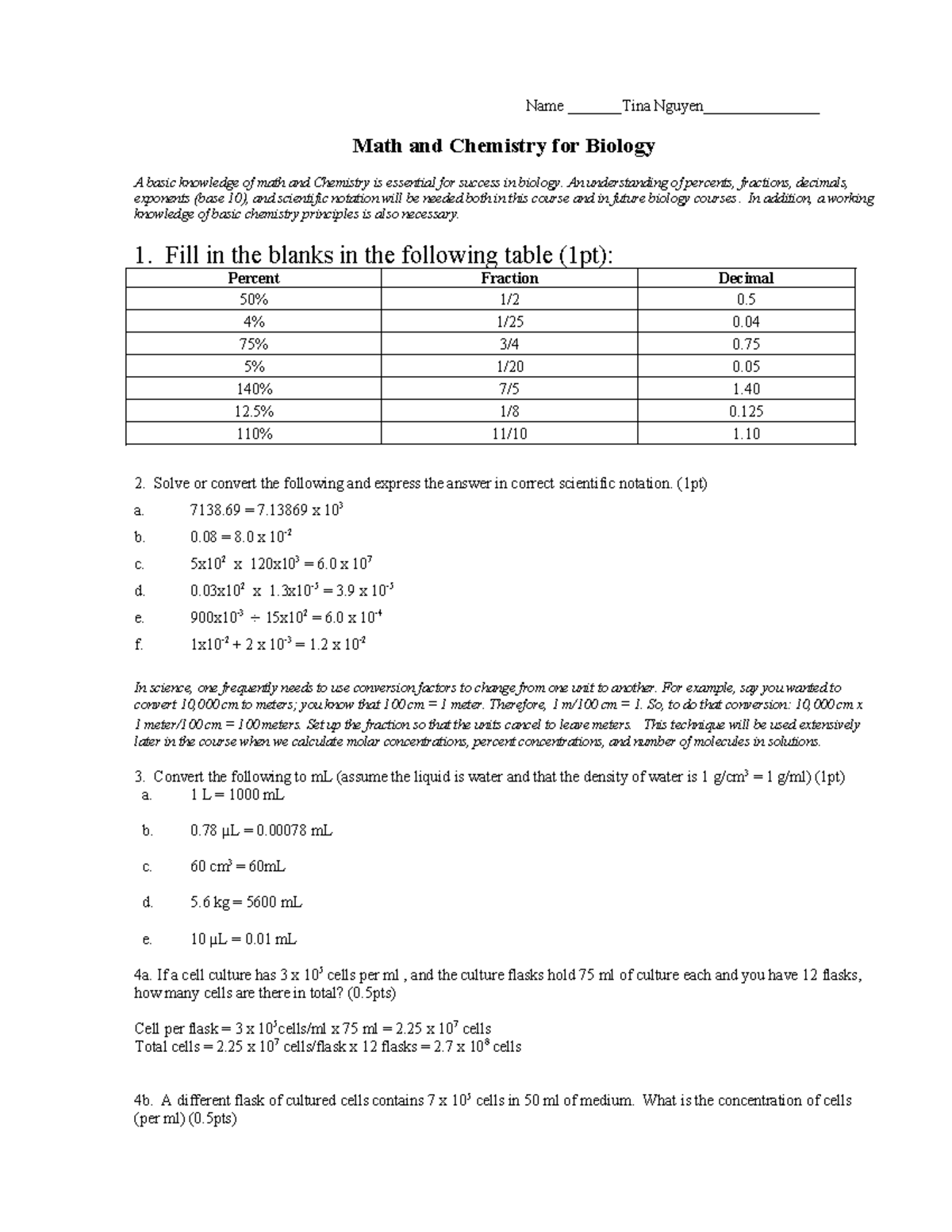 213 Mathfor Biol Worksheet - Name Tina Nguyen________ Math and ...