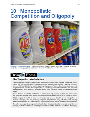 Chapter 10 - CHAPTER 10: MONOPOLISTIC COMPETITION AND OLIGOPOLY REVIEW ...