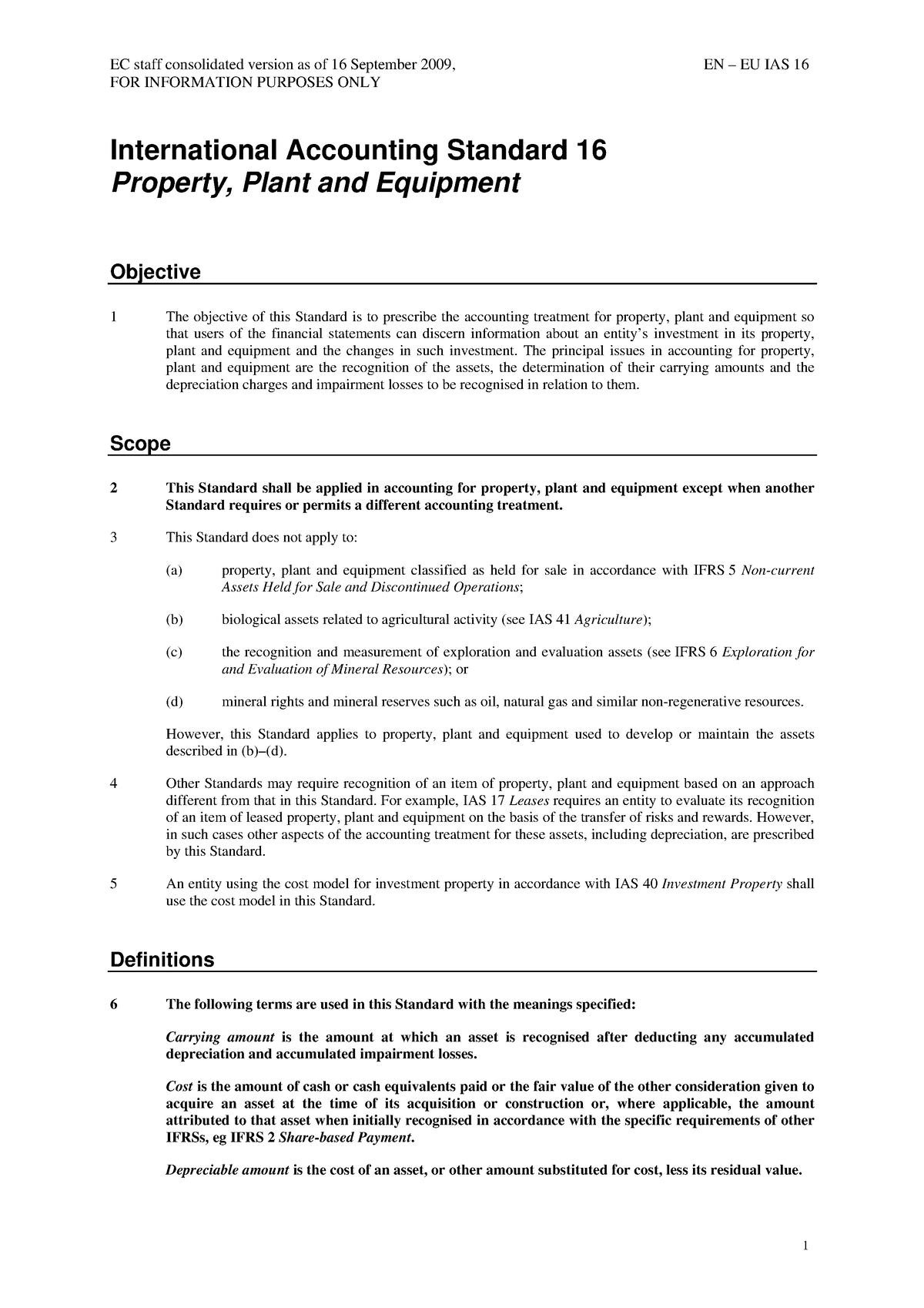 Ias-16-en - IAS And IFRS - FOR INFORMATION PURPOSES ONLY International ...