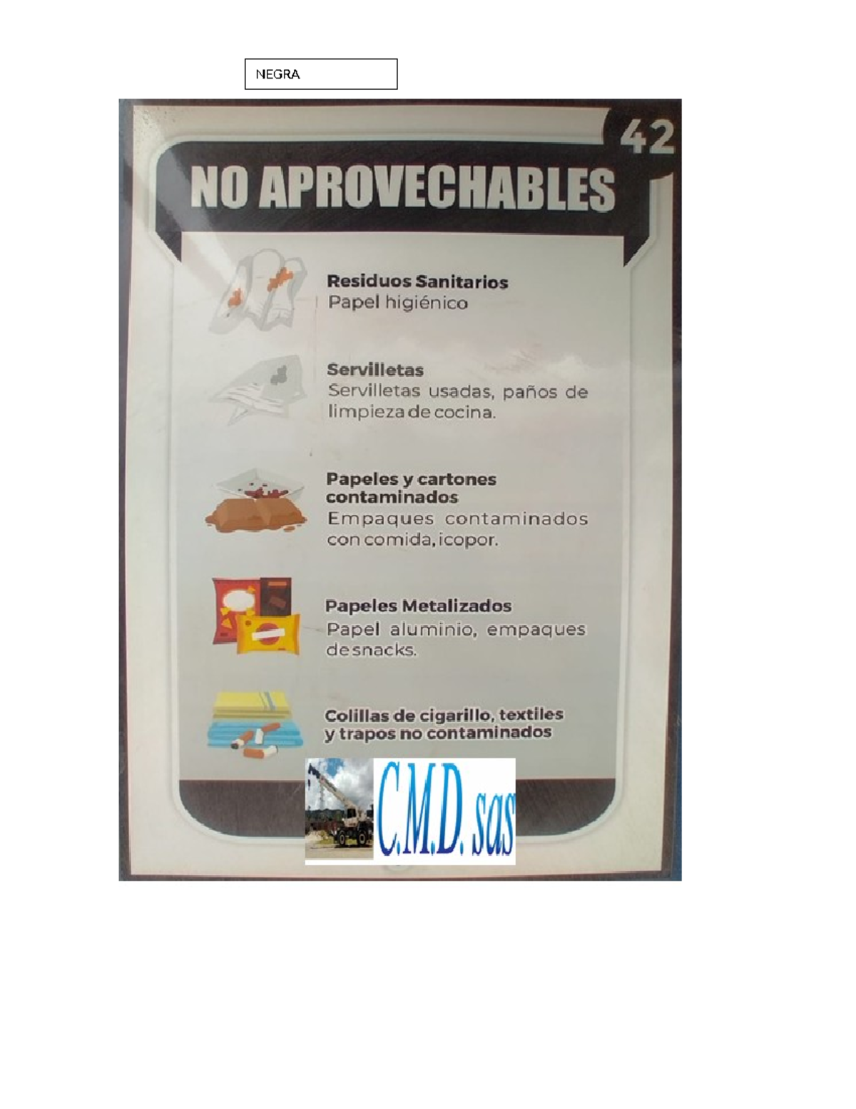Residuos - dts - 42 NO APROVECHABLES Residuos Sanitarios Papel ...