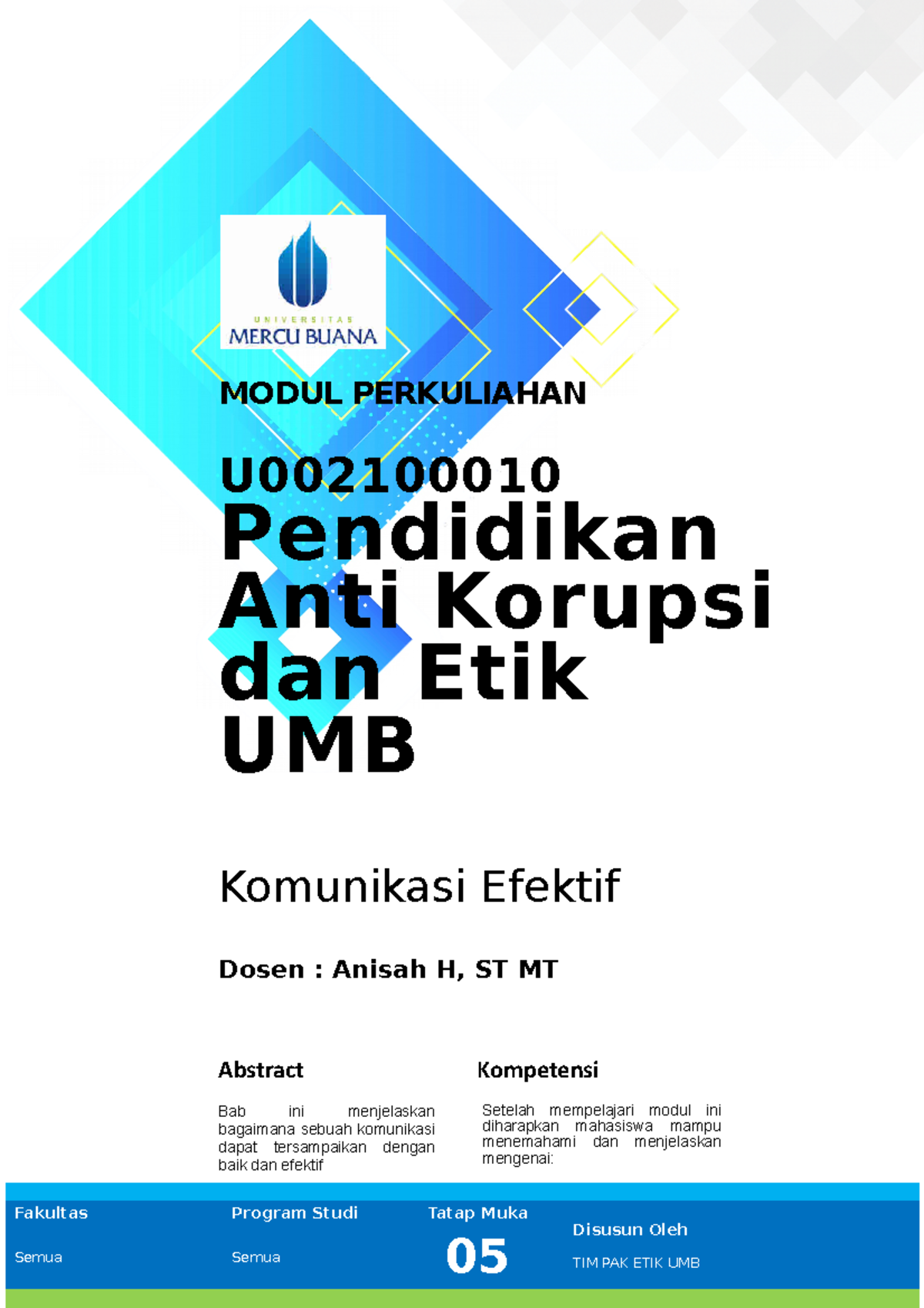 Modul ETIK 5 Komunikasi Efektif (new) - MODUL PERKULIAHAN U Pendidikan ...