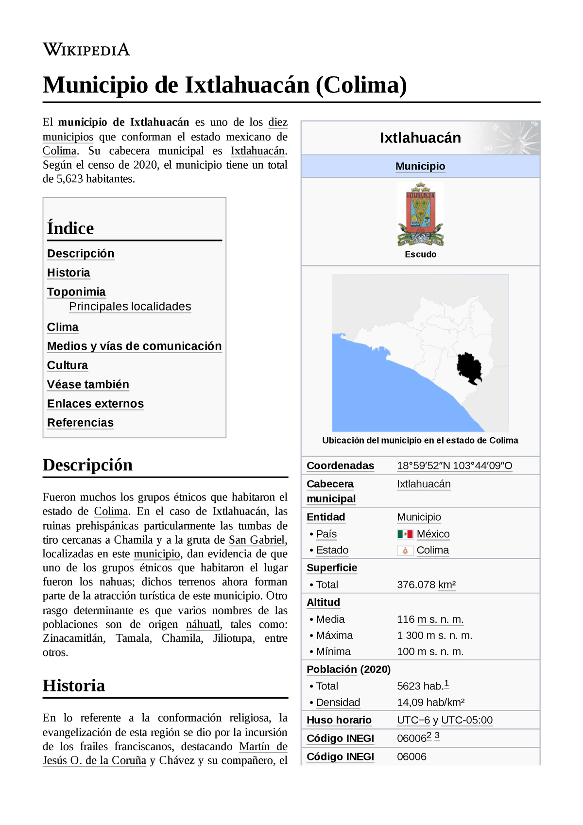 Municipio de Ixtlahuacán (Colima) - Ixtlahuacán Municipio Escudo ...