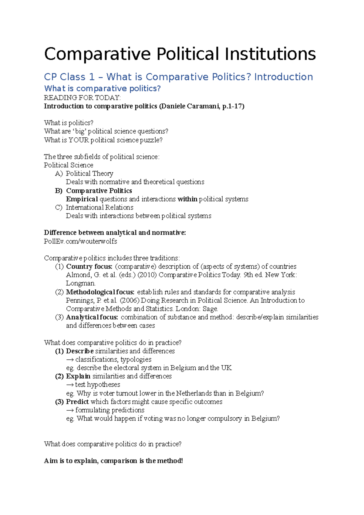 cpi-samenvatting-comparative-political-institutions-cp-class-1